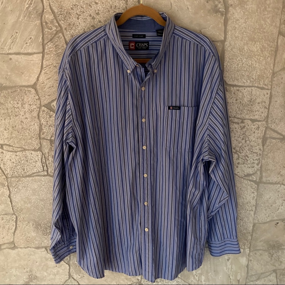 CHAPS EASY CARE BUTTON DOWN LONG SLEEVE SHIRT 3XL